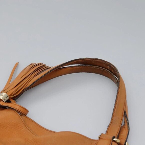 GUCCI Soho Hand Bag Leather Orange Gold - Picture 10 of 16